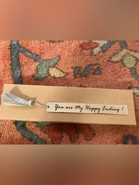 You Are My Happy Ending Bookmark - New In Box - Tassel - Stainless Steel - Love